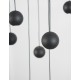 Black Aluminium Black Fabric Wire LED 48 Watt 230 Volt 1902Lm 3000K IP20 D: 40.5 H: 150 cm Adjustable Height 