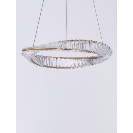 Triac Dimmable Gold Metal & Crystal LED 36W 230 Volt 3180Lm 3500K IP20 Class I D: 60 H: 120 cm Adjustable Height 