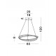 Triac Dimmable Gold Metal & Crystal LED 36W 230 Volt 3180Lm 3500K IP20 Class I D: 60 H: 120 cm Adjustable Height 