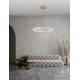 Triac Dimmable Gold Metal & Crystal LED 43W 230 Volt 4139Lm 3500K IP20 Class I D: 80 H: 120 cm Adjustable Height 
