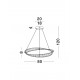 Triac Dimmable Gold Metal & Crystal LED 43W 230 Volt 4139Lm 3500K IP20 Class I D: 80 H: 120 cm Adjustable Height 