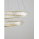 Triac Dimmable Gold Metal & Crystal LED 72W 230 Volt 6351Lm 3500K IP20 Class I D: 80 H: 150 cm Adjustable Height 