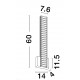 Gold Metal & Crystal LED 19W 230 Volt 1707Lm 3500K IP20 Class I L: 14 W: 4 H: 60 cm 