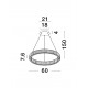 Triac Dimmable Chrome Metal & Crystal LED 41W 230 Volt 4647Lm 3500K IP20 Class I D: 60 H: 150 cm Adjustable Height 