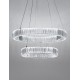 Triac Dimmable Chrome Metal & Crystal LED 92W 230 Volt 7670Lm 3500K IP20 Class I D1: 80 D2: 60 D3: 40 H: 160 cm Adjustable He
