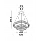 Triac Dimmable Chrome Metal & Crystal LED 92W 230 Volt 7670Lm 3500K IP20 Class I D1: 80 D2: 60 D3: 40 H: 160 cm Adjustable He