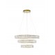 Triac Dimmable Gold Metal & Crystal LED 92W 230 Volt 7670Lm 3500K IP20 Class I D1: 80 D2: 60 D3: 40 H: 160 cm Adjustable Heig