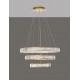 Triac Dimmable Gold Metal & Crystal LED 92W 230 Volt 7670Lm 3500K IP20 Class I D1: 80 D2: 60 D3: 40 H: 160 cm Adjustable Heig