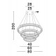 Triac Dimmable Gold Metal & Crystal LED 92W 230 Volt 7670Lm 3500K IP20 Class I D1: 80 D2: 60 D3: 40 H: 160 cm Adjustable Heig