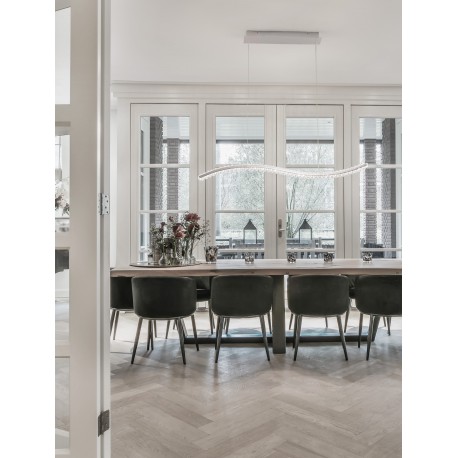 Triac Dimmable Chrome Metal & Crystal LED 43W 230 Volt 3351Lm 3500K IP20 Class I L: 100 W: 7.6 H: 150 cm Adjustable Height 