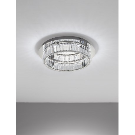 Triac Dimmable Chrome Metal & Crystal LED 29W 230 Volt 1481Lm 3500K IP20 Class I D: 50 H: 12 cm 