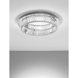 Triac Dimmable Chrome Metal & Crystal LED 41W 230 Volt 2505Lm 3500K IP20 Class I D: 60 H: 12 cm 
