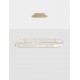 Triac Dimmable Gold Metal & Crystal LED 48W 230 Volt 4505Lm 3500K IP20 Class I L: 92 W: 37 H: 150 cm Adjustable Height 