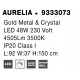 Triac Dimmable Gold Metal & Crystal LED 48W 230 Volt 4505Lm 3500K IP20 Class I L: 92 W: 37 H: 150 cm Adjustable Height 