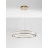 Triac Dimmable Gold Metal & Crystal LED 41W 230 Volt 4647Lm 3500K IP20 Class I D: 60 H: 150 cm Adjustable Height