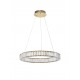 Triac Dimmable Gold Metal & Crystal LED 41W 230 Volt 4647Lm 3500K IP20 Class I D: 60 H: 150 cm Adjustable Height 