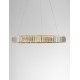 Triac Dimmable Gold Metal & Crystal LED 41W 230 Volt 4647Lm 3500K IP20 Class I D: 60 H: 150 cm Adjustable Height 