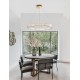 Triac Dimmable Gold Metal & Crystal LED 47W 230 Volt 4895Lm 3500K IP20 Class I D: 80 H: 150 cm Adjustable Height