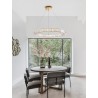 Triac Dimmable Gold Metal & Crystal LED 47W 230 Volt 4895Lm 3500K IP20 Class I D: 80 H: 150 cm Adjustable Height