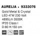 Triac Dimmable Gold Metal & Crystal LED 47W 230 Volt 4895Lm 3500K IP20 Class I D: 80 H: 150 cm Adjustable Height 