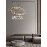 Triac Dimmable Gold Metal & Crystal LED 46W 230 Volt 4328Lm 3500K IP20 Class I D: 60 H: 150 cm Adjustable Height & Rotating