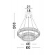Triac Dimmable Gold Metal & Crystal LED 46W 230 Volt 4328Lm 3500K IP20 Class I D: 60 H: 150 cm Adjustable Height & Rotating 