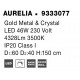 Triac Dimmable Gold Metal & Crystal LED 46W 230 Volt 4328Lm 3500K IP20 Class I D: 60 H: 150 cm Adjustable Height & Rotating 