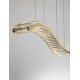 Triac Dimmable Gold Metal & Crystal LED 43W 230 Volt 3351Lm 3500K IP20 Class I L: 100 W: 7.6 H: 150 cm Adjustable Height 