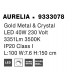 Triac Dimmable Gold Metal & Crystal LED 43W 230 Volt 3351Lm 3500K IP20 Class I L: 100 W: 7.6 H: 150 cm Adjustable Height 