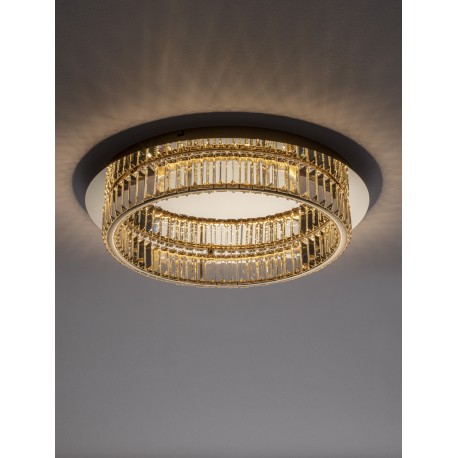 Triac Dimmable Gold Metal & Crystal LED 29W 230 Volt 1481Lm 3500K IP20 Class I D: 50 H: 12 cm 