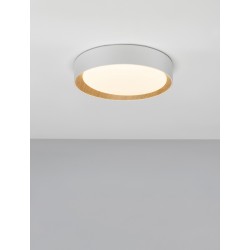 Triac Dimmable Sandy White Aluminium Wood & Acrylic LED 30 Watt 220-240 Volt 1717Lm 3000K IP20 D: 35 H: 7 cm 