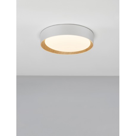 Triac Dimmable Sandy White Aluminium Wood & Acrylic LED 30 Watt 220-240 Volt 1717Lm 3000K IP20 D: 35 H: 7 cm 