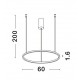 Triac Dimmable Sandy White Aluminium & Acrylic LED 37 Watt 230 Volt 1274Lm 3000K IP20 D: 60 H: 200 cm Adjustable Height 