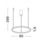 Triac Dimmable Sandy Black Aluminium & Acrylic LED 37 Watt 230 Volt 1274Lm 3000K IP20 D: 60 H: 200 cm Adjustable Height 