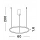 Triac Dimmable Brass Gold Aluminium & Acrylic LED 37 Watt 230 Volt 1274Lm 3000K IP20 D: 60 H: 200 cm Adjustable Height 
