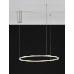 Triac Dimmable Brushed Champagne Silver Aluminium & Acrylic LED 37 Watt 230 Volt 1274Lm 3000K IP20 D: 60 H: 200 cm Adjustable
