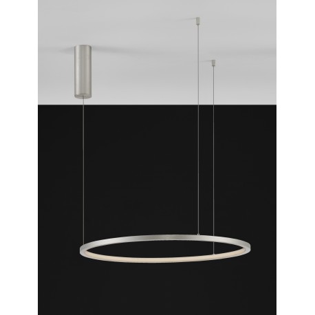Triac Dimmable Brushed Champagne Silver Aluminium & Acrylic LED 37 Watt 230 Volt 1274Lm 3000K IP20 D: 60 H: 200 cm Adjustable
