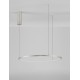 Triac Dimmable Brushed Champagne Silver Aluminium & Acrylic LED 37 Watt 230 Volt 1274Lm 3000K IP20 D: 60 H: 200 cm Adjustable