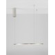 Triac Dimmable Brushed Champagne Silver Aluminium & Acrylic LED 37 Watt 230 Volt 1274Lm 3000K IP20 D: 60 H: 200 cm Adjustable