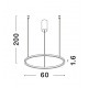 Triac Dimmable Brushed Champagne Silver Aluminium & Acrylic LED 37 Watt 230 Volt 1274Lm 3000K IP20 D: 60 H: 200 cm Adjustable