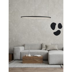 Triac Dimmable Sandy Black Aluminium & Acrylic LED 46 Watt 230 Volt 1708Lm 3000K IP20 D: 80 H: 200 cm Adjustable Height 