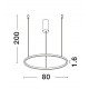 Triac Dimmable Sandy Black Aluminium & Acrylic LED 46 Watt 230 Volt 1708Lm 3000K IP20 D: 80 H: 200 cm Adjustable Height 