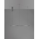 Triac Dimmable Brushed Champagne Silver Aluminium & Acrylic LED 46 Watt 230 Volt 1708Lm 3000K IP20 D: 80 H: 200 cm Adjustable