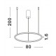 Triac Dimmable Brushed Champagne Silver Aluminium & Acrylic LED 46 Watt 230 Volt 1708Lm 3000K IP20 D: 80 H: 200 cm Adjustable