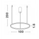 Triac Dimmable Sandy White Aluminium & Acrylic LED 59 Watt 230 Volt 2144Lm 3000K IP20 D: 100 H: 200 cm Adjustable Height 