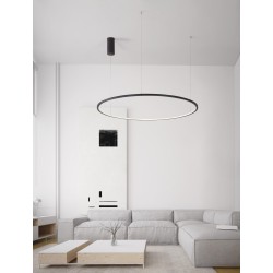 Triac Dimmable Sandy Black Aluminium & Acrylic LED 59 Watt 230 Volt 2144Lm 3000K IP20 D: 100 H: 200 cm Adjustable Height 