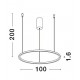 Triac Dimmable Sandy Black Aluminium & Acrylic LED 59 Watt 230 Volt 2144Lm 3000K IP20 D: 100 H: 200 cm Adjustable Height 