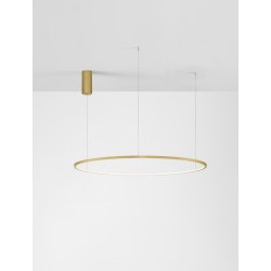 Triac Dimmable Brass Gold Aluminium & Acrylic LED 59 Watt 230 Volt 2144Lm 3000K IP20 D: 100 H: 200 cm Adjustable Height 