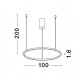 Triac Dimmable Brass Gold Aluminium & Acrylic LED 59 Watt 230 Volt 2144Lm 3000K IP20 D: 100 H: 200 cm Adjustable Height 