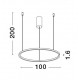 Triac Dimmable Brushed Champagne Silver Aluminium & Acrylic LED 59 Watt 230 Volt 2144Lm 3000K IP20 D: 100 H: 200 cm Adjustabl